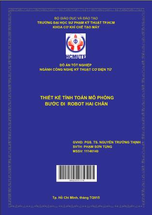 Đồ án Thiết kế tính toán mô phỏng bước đi robot hai chân (Phần 1)