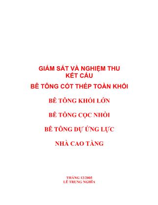 Giám sát và nghiệm thu kết cấu bê tông cốt thép toàn khối