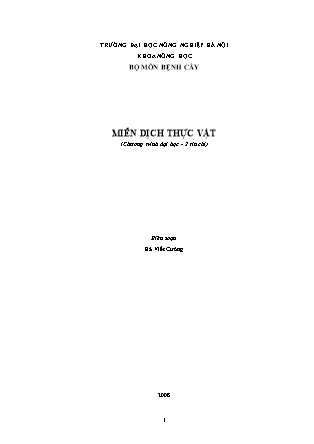 Giáo trình Miễn dịch thực vật