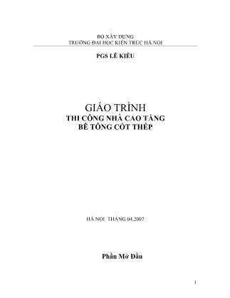 Giáo trình Thi công nhà cao tầng bê tông cốt thép