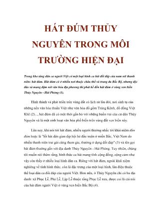 Hát đúm Thủy Nguyên trong môi trường hiện đại