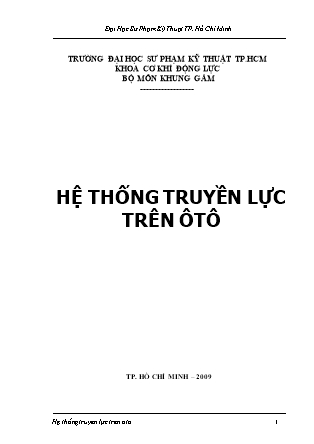 Hệ thống truyền lực trên ôtô