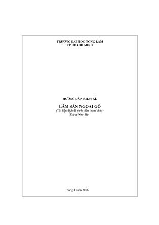Hướng dẫn kiểm kê lâm sản ngòai gỗ