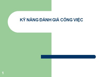 Kỹ năng đánh giá công việc