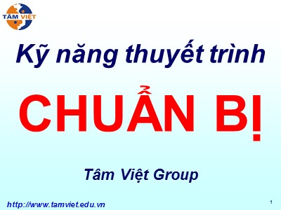 Kỹ năng thuyết trình: Chuẩn bị