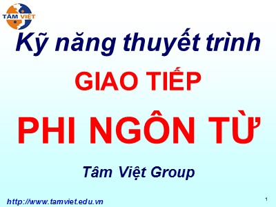 Kỹ năng thuyết trình: Giao tiếp phi ngôn từ