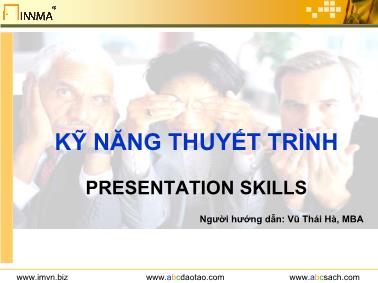 Kỹ năng thuyết trình - Vũ Thái Hà