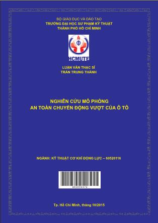 Luận văn Nghiên cứu mô phỏng an toàn chuyển động vượt của ô tô (Phần 1)