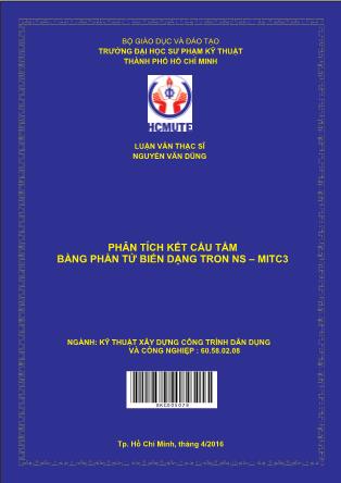 Luận văn Phân tích kết cấu tấm bằng phần tử biến dạng trơn NS – MITC3 (Phần 1)