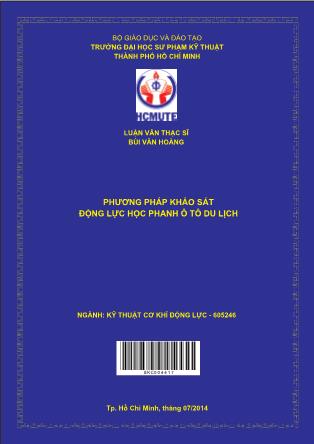 Luận văn Phương pháp khảo sát động lực học phanh ô tô du lịch (Phần 1)