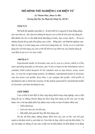 Mô hình thí nghiệm cam điện tử