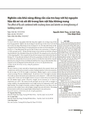 Nghiên cứu khả năng đóng rắn của tro bay với hệ nguyên liệu đá mi và sỏi đỏ trong làm vật liệu không nung
