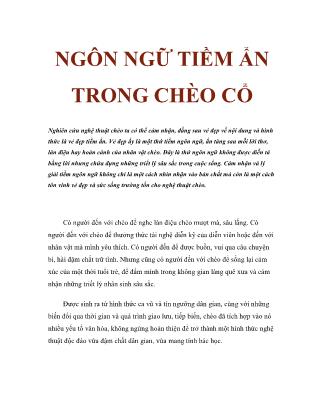 Ngôn ngữ tiềm ẩn trong chèo cổ