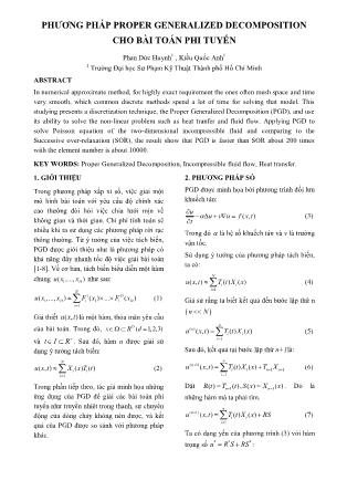 Phương pháp proper generalized decomposition cho bài toán phi tuyến