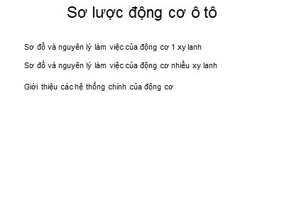 Sơ lược động cơ ô tô