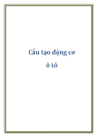 Tài liệu Cấu tạo động cơ ô tô