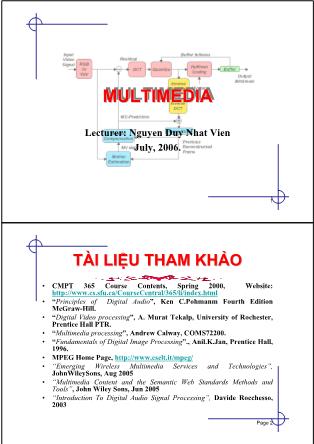 Tài liệu tham khảo Đa truyền thông (Phần 1)