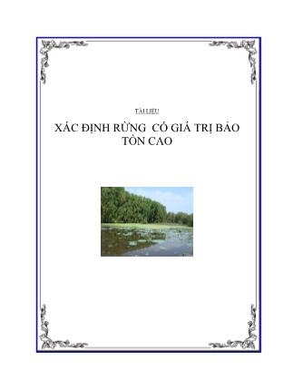 Tài liệu Xác định rừng có giá trị bảo tồn cao