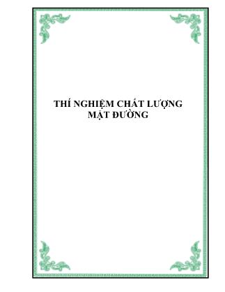 Thí nghiệm chất lượng mặt đường