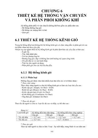 Thiết kế hệ thống vận chuyển và phân phối không khí