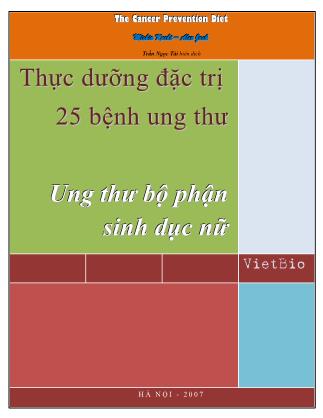 Thực dưỡng đặc trị ung thư bộ phận sinh dục nữ