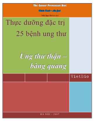 Thực dưỡng đặc trị ung thư thận – bàng quang
