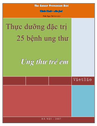 Thực dưỡng đặc trị ung thư – Ung thư trẻ em