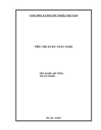 Tiêu chuẩn kỹ năng nghề: Bê tông