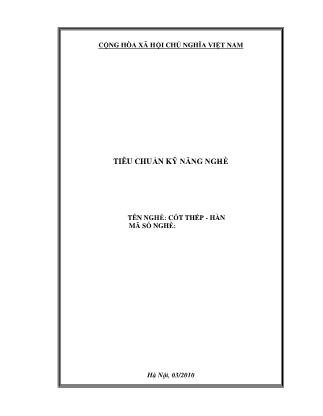 Tiêu chuẩn kỹ năng nghề: Cốt thép-Hàn