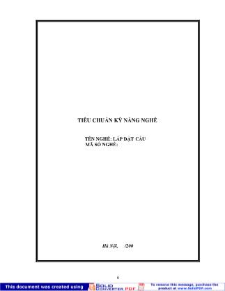 Tiêu chuẩn kỹ năng nghề: Lắp đặt cầu