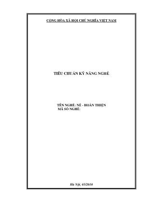 Tiêu chuẩn kỹ năng nghề: Nề-Hoàn thiện