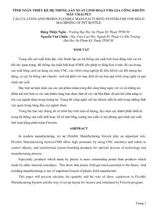 Tính toán thiết kế hệ thống sản xuất linh hoạt fms gia công khuôn mẫu chai PET