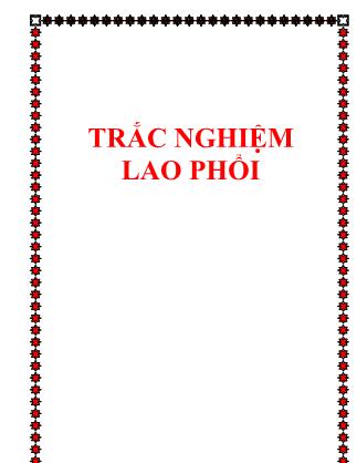 Trắc nghiệm Lao phổi