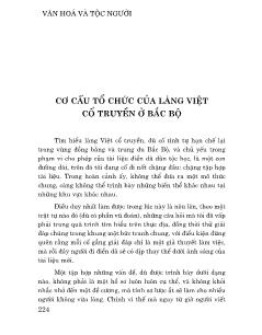 Văn hóa và tộc người: Cơ cấu tổ chức của làng Việt cổ truyền ở Bắc Bộ