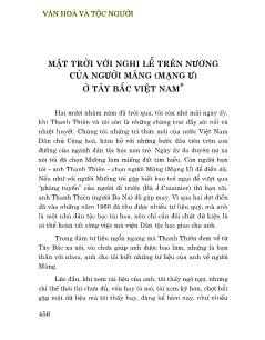 Văn hóa và tộc người: Mặt trời với nghi lễ trên nệơng của người Mãng (Mạng Ư) ở Tây Bắc Việt Nam