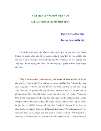 Viết lịch sử văn hoá Việt Nam: Lí luận phải đi trước một bước