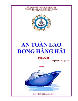 Bài giảng An toàn lao động hàng hải 2 - Phạm Thanh Quang