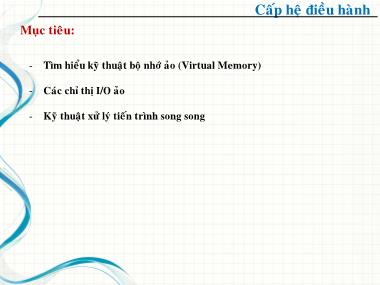 Bài giảng Cấp hệ điều hành