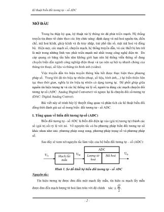 Bài giảng Kĩ thuật biến đổi tương tự – số ADC