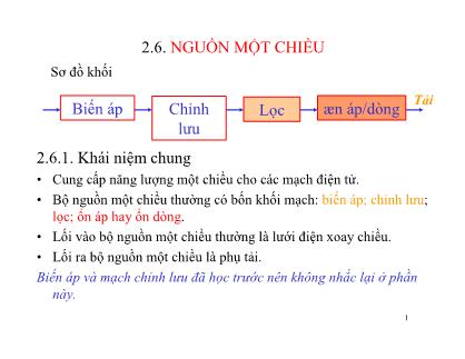 Bài giảng Kỹ thuật điện tử - Nguyễn Văn Hân (Phần 6)