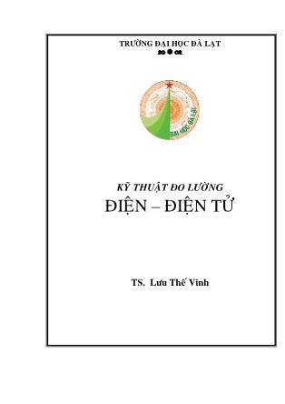 Bài giảng Kỹ thuật đo lường điện-Điện tử - TS. Lưu Thế Vinh