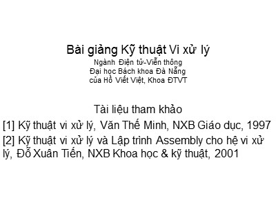 Bài giảng Kỹ thuật Vi xử lý - Chương 6: Các kiểu I/O