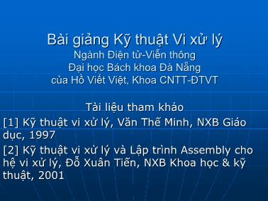 Bài giảng Kỹ thuật Vi xử lý - Hồ Viết Việt