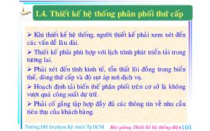 Bài giảng Thiết kế hệ thống điện (Phần 5)