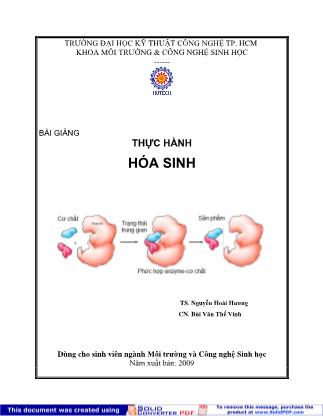 Bài giảng Thực hành hóa sinh