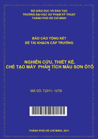 Báo cáo Nghiên cứu, thiết kế, chế tạo máy phân tích màu sơn ôtô (Phần 1)