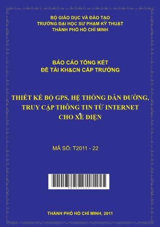 Báo cáo Thiết kế bộ GPS, hệ thống dẫn đường, truy cập thông tin từ internet cho xe điện (Phần 1)
