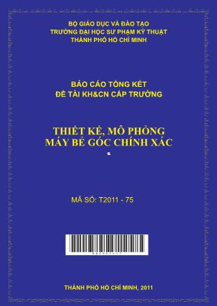 Báo cáo Thiết kế, mô phỏng máy bẻ góc chính xác (Phần 1)