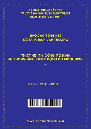 Báo cáo Thiết kế, thi công mô hình hệ thống điều khiển động cơ Mitsubishi (Phần 1)