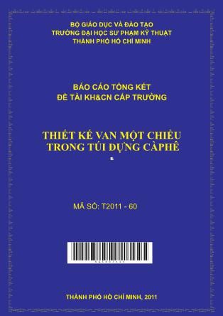Báo cáo Thiết kế van một chiều trong túi đựng càphê (Phần 1)
